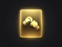 Golden glowing boxing fight contract document icon